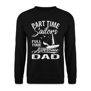 Sailing Sailboat Sailors Papa Sailing Ship Sailing - Unisex Sweatshirt - black - Front - Alina (178cm) & Michal (187cm)