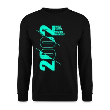 Legendär Original - Jahrgang 2002 - 20. Geburtstag - Unisex Pullover - Schwarz - Vorne - Alina (178cm) & Michal (187cm)