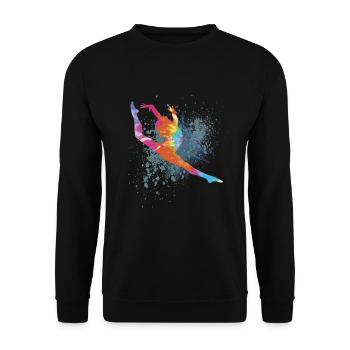 Colorful Figure Gymnastics Gymnast Gymnastics Gifts - Unisex Sweatshirt - black - Front - Alina (178cm) & Michal (187cm)