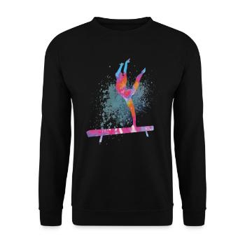Colorful Figure Gymnastics Gymnast Gymnastics Gifts - Unisex Sweatshirt - black - Front - Alina (178cm) & Michal (187cm)