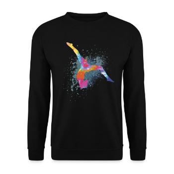 Colorful Figure Gymnastics Gymnast Gymnastics Gifts - Unisex Sweatshirt - black - Front - Alina (178cm) & Michal (187cm)