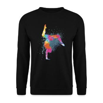 Handstand Gymnastique Gymnaste Gymnastique Cadeaux - Sweat-shirt Unisexe - noir - Devant - Alina (178cm) & Michal (187cm)