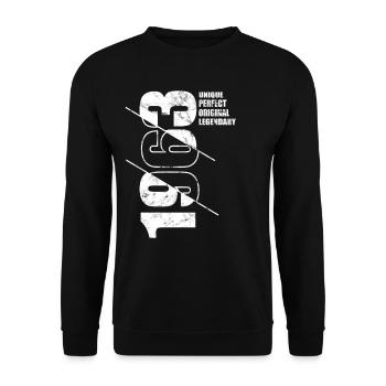 Legendär Original - Jahrgang 1963 Geburtstag - Unisex Pullover - Schwarz - Vorne - Alina (178cm) & Michal (187cm)