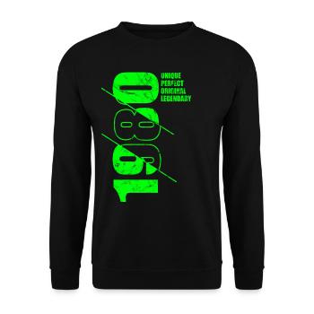 Legendary Original - Born 1980 Birthday - Unisex Sweatshirt - black - Front - Alina (178cm) & Michal (187cm)