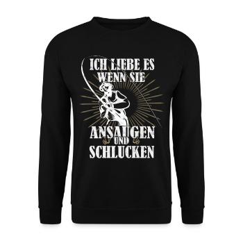 lustige Angler Geschenke Karpfen Angeln - Unisex Pullover - Schwarz - Vorne - Alina (178cm) & Michal (187cm)
