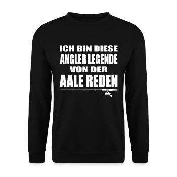 Lustige Angler Geschenke Aal Wortspiel Angeln - Unisex Pullover - Schwarz - Vorne - Alina (178cm) & Michal (187cm)