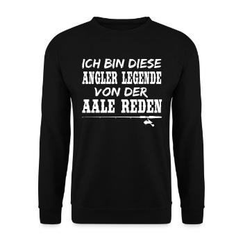 Lustige Angler Geschenke Aal Wortspiel Angeln - Unisex Pullover - Schwarz - Vorne - Alina (178cm) & Michal (187cm)