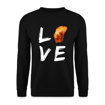 Meat lovers Schnitzel fan Schnitzel - Unisex Sweatshirt - black - Front - Alina (178cm) & Michal (187cm)
