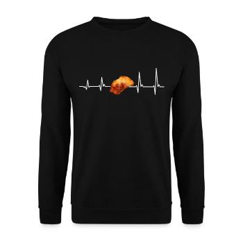 Schnitzelfan Heartbeat Schnitzel - Unisex Sweatshirt - black - Front - Alina (178cm) & Michal (187cm)