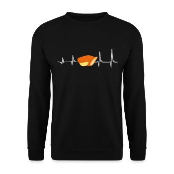 Schnitzelfan Heartbeat Schnitzel - Unisex Sweatshirt - black - Front - Alina (178cm) & Michal (187cm)