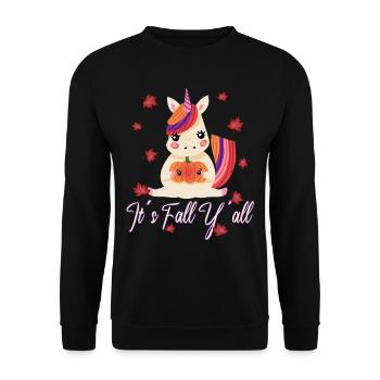 Chère Licorne Thanksgiving Automne - Sweat-shirt Unisexe - noir - Devant - Alina (178cm) & Michal (187cm)