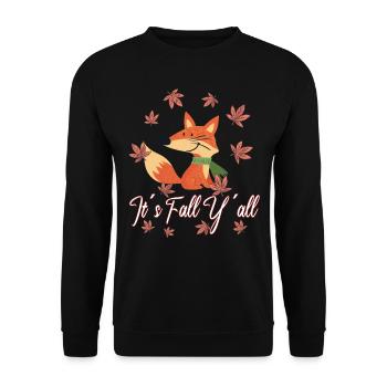 Liebe Fuchs Thanksgiving Herbst - Unisex Pullover - Schwarz - Vorne - Alina (178cm) & Michal (187cm)