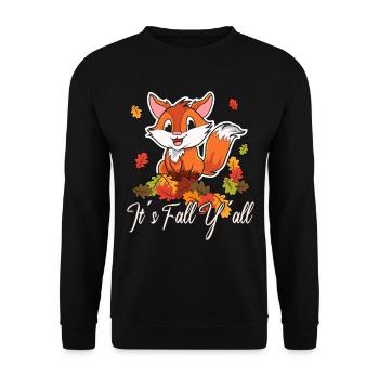 Liebe Fuchs Thanksgiving Herbst - Unisex Pullover - Schwarz - Vorne - Alina (178cm) & Michal (187cm)