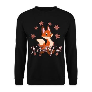 Liebe Fuchs Thanksgiving Herbst - Unisex Pullover - Schwarz - Vorne - Alina (178cm) & Michal (187cm)