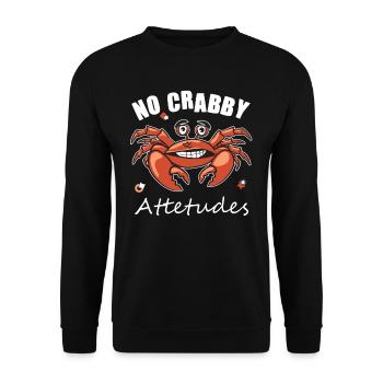 Keine Grabbelattacken lustiges Krabben - Unisex Pullover - Schwarz - Vorne - Alina (178cm) & Michal (187cm)