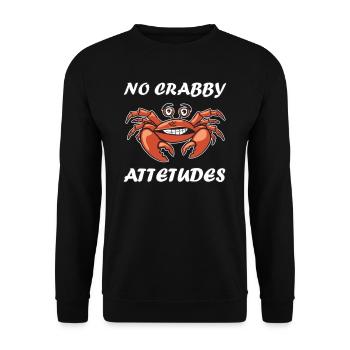 Keine Grabbelattacken lustiges Krabben - Unisex Pullover - Schwarz - Vorne - Alina (178cm) & Michal (187cm)