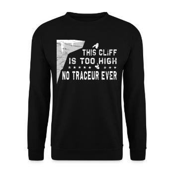 This cliff is too high - Klippenspringen - Unisex Pullover - Schwarz - Vorne - Alina (178cm) & Michal (187cm)