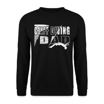 Cliff diving dad - Klippenspringen - Unisex Pullover - Schwarz - Vorne - Alina (178cm) & Michal (187cm)