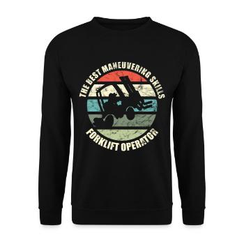 Les meilleures compétences de manœuvre - Chariot élévateur à fourche amusant - Sweat-shirt Unisexe - noir - Devant - Alina (178cm) & Michal (187cm)