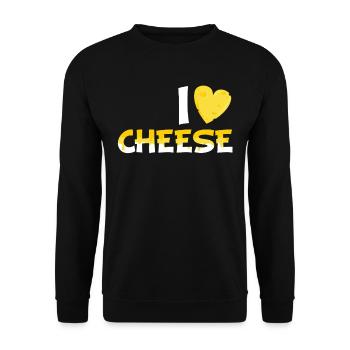 Cheese lovers - Funny, I love cheese - Unisex Sweatshirt - black - Front - Alina (178cm) & Michal (187cm)
