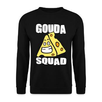 Amateurs de fromage - Funny Gouda Squad - Sweat-shirt Unisexe - noir - Devant - Alina (178cm) & Michal (187cm)