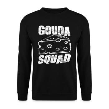 Amateurs de fromage - Funny Gouda Squad - Sweat-shirt Unisexe - noir - Devant - Alina (178cm) & Michal (187cm)