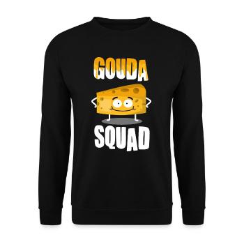 Amateurs de fromage - Funny Gouda Squad - Sweat-shirt Unisexe - noir - Devant - Alina (178cm) & Michal (187cm)