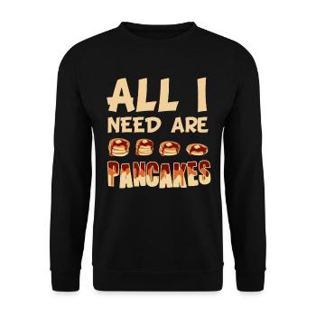 Tout ce dont j’ai besoin, ce sont des crêpes - Sweat-shirt Unisexe - noir - Devant - Alina (178cm) & Michal (187cm)