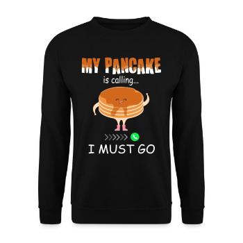 Appels de crêpes - Funny Pancake - Sweat-shirt Unisexe - noir - Devant - Alina (178cm) & Michal (187cm)