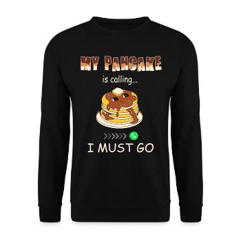 Appels de crêpes - Funny Pancake - Sweat-shirt Unisexe - noir - Devant - Alina (178cm) & Michal (187cm)