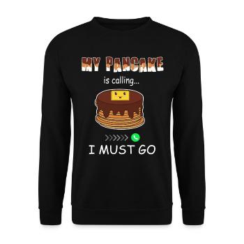 Appels de crêpes - Funny Pancake - Sweat-shirt Unisexe - noir - Devant - Alina (178cm) & Michal (187cm)