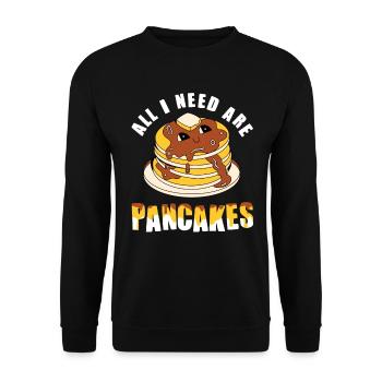 Tout ce dont j’ai besoin, ce sont des crêpes - Sweat-shirt Unisexe - noir - Devant - Alina (178cm) & Michal (187cm)