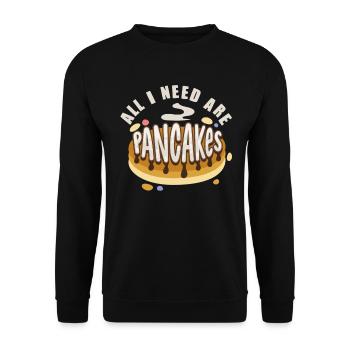 Tout ce dont j’ai besoin, ce sont des crêpes - Sweat-shirt Unisexe - noir - Devant - Alina (178cm) & Michal (187cm)