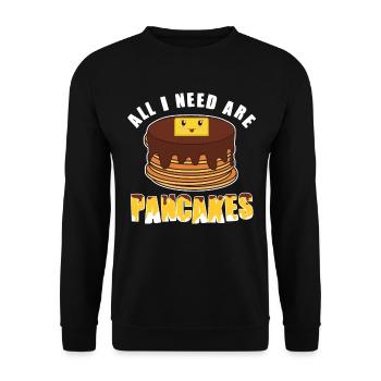 Tout ce dont j’ai besoin, ce sont des crêpes - Sweat-shirt Unisexe - noir - Devant - Alina (178cm) & Michal (187cm)