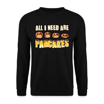 Tout ce dont j’ai besoin, ce sont des crêpes - Sweat-shirt Unisexe - noir - Devant - Alina (178cm) & Michal (187cm)