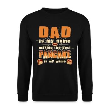 Papa est mon nom - Funny Pancake Maker - Sweat-shirt Unisexe - noir - Devant - Alina (178cm) & Michal (187cm)