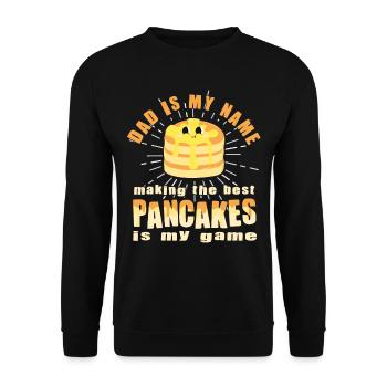 Papa est mon nom - Funny Pancake Maker - Sweat-shirt Unisexe - noir - Devant - Alina (178cm) & Michal (187cm)