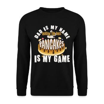 Papa est mon nom - Funny Pancake Maker - Sweat-shirt Unisexe - noir - Devant - Alina (178cm) & Michal (187cm)
