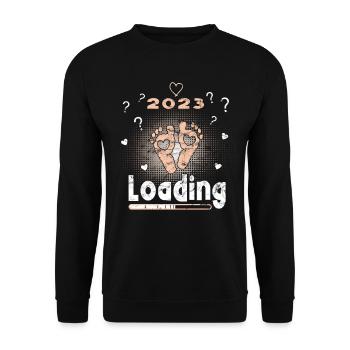 Grossesse Garçon ou Fille 2023 - Sweat-shirt Unisexe - noir - Devant - Alina (178cm) & Michal (187cm)