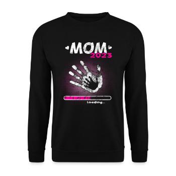 Grossesse Garçon ou Fille 2023 - Sweat-shirt Unisexe - noir - Devant - Alina (178cm) & Michal (187cm)