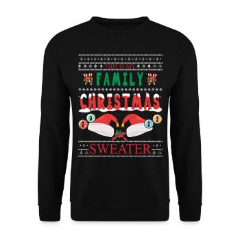 Funny Family Couple Clothes Christmas - Unisex Sweatshirt - black - Front - Alina (178cm) & Michal (187cm)