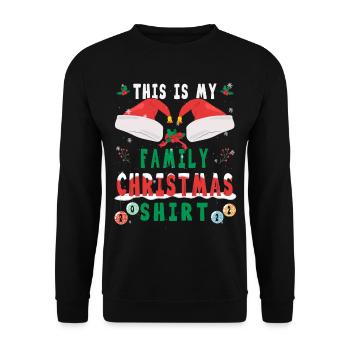 Funny Family Couple Clothes Christmas - Unisex Sweatshirt - black - Front - Alina (178cm) & Michal (187cm)