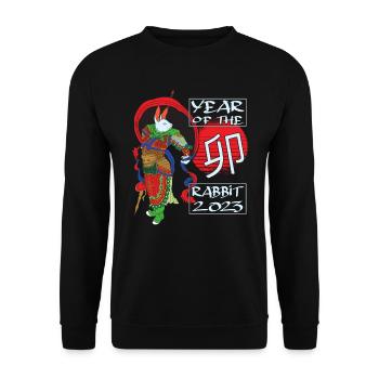 Nouvel An chinois - Année du lapin 2023 - Sweat-shirt Unisexe - noir - Devant - Alina (178cm) & Michal (187cm)
