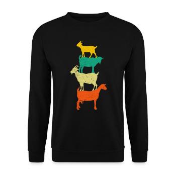 retro chèvres t-shirt chèvre - Sweat-shirt Unisexe - noir - Devant - Alina (178cm) & Michal (187cm)