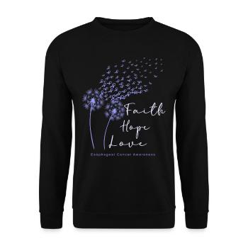 Cancer de l’œsophage de la pervenche en avril - Sweat-shirt Unisexe - noir - Devant - Alina (178cm) & Michal (187cm)