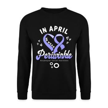 Cancer de l’œsophage du ruban de pervenche en avril - Sweat-shirt Unisexe - noir - Devant - Alina (178cm) & Michal (187cm)