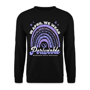 Cancer de l’œsophage du ruban de pervenche en avril - Sweat-shirt Unisexe - noir - Devant - Alina (178cm) & Michal (187cm)