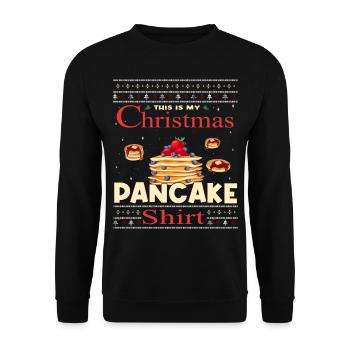 Dies Ist Mein Weihnachtspfannkuchen - Unisex Pullover - Schwarz - Vorne - Alina (178cm) & Michal (187cm)