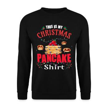Ceci est ma crêpe de Noël - Sweat-shirt Unisexe - noir - Devant - Alina (178cm) & Michal (187cm)