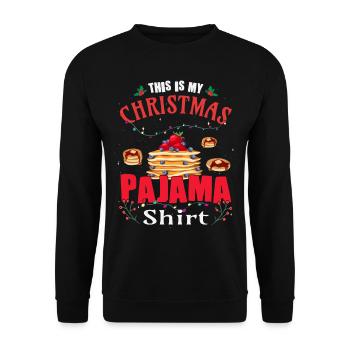 Weihnachtspfannkuchen Pajama - Unisex Pullover - Schwarz - Vorne - Alina (178cm) & Michal (187cm)